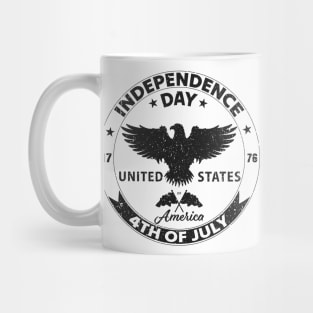 Flight of Freedom: Celebrating 4th of July with Patriotic Eagle Black Design Mug